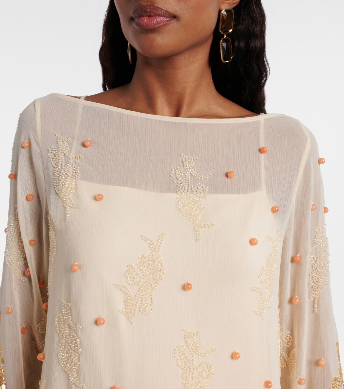 Xu Zhi Embellished chiffon minidress
