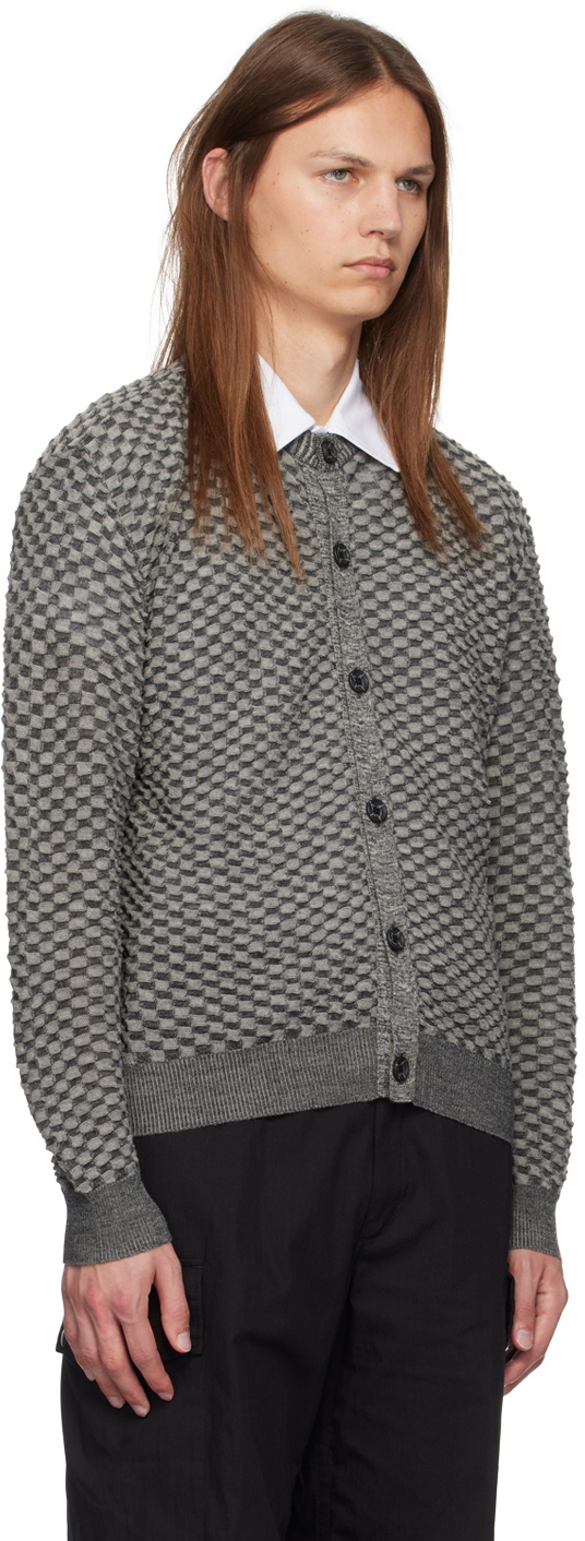 KOZABURO Black & Gray Honeycomb Cardigan