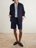 Boglioli - Straight-Leg Cotton-Blend Shorts - Blue