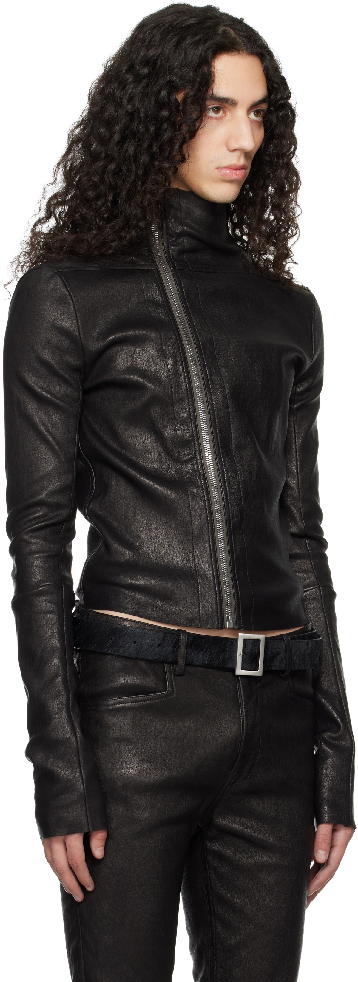 Rick Owens Black Temple Gary Leather Jacket