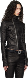 Rick Owens Black Temple Gary Leather Jacket