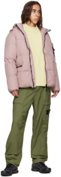Stone Island Pink Garment-Dye Crinkle Reps R-Ny Down Jacket