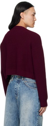VETEMENTS Burgundy Fancy Button Mini Cardigan