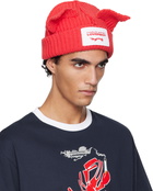 Charles Jeffrey LOVERBOY Red Chunky Ears Beanie