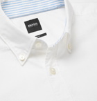 Hugo Boss - Roddy Slim-Fit Button-Down Collar Cotton and Linen-Blend Shirt - White
