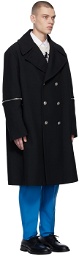 Alexander McQueen Black Scuba Twill Military Coat