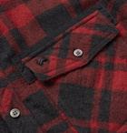 And Wander - Shell-Panelled Checked Wool-Blend Shirt - Men - Red