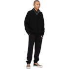 Burberry Black Cashmere Pipard Half-Zip Sweater