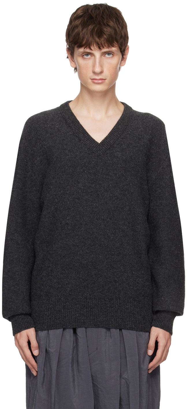 LEMAIRE Gray V-Neck Sweater Lemaire