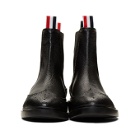 Thom Browne Black Brogued Chelsea Boots