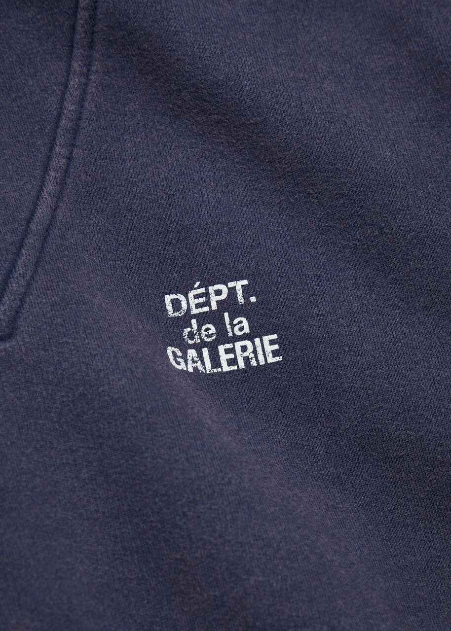 Gallery Dept. Logo Half-zip Cotton Sweatshirt Navy