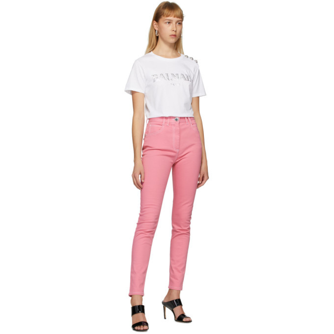 Balmain pink hot sale jeans