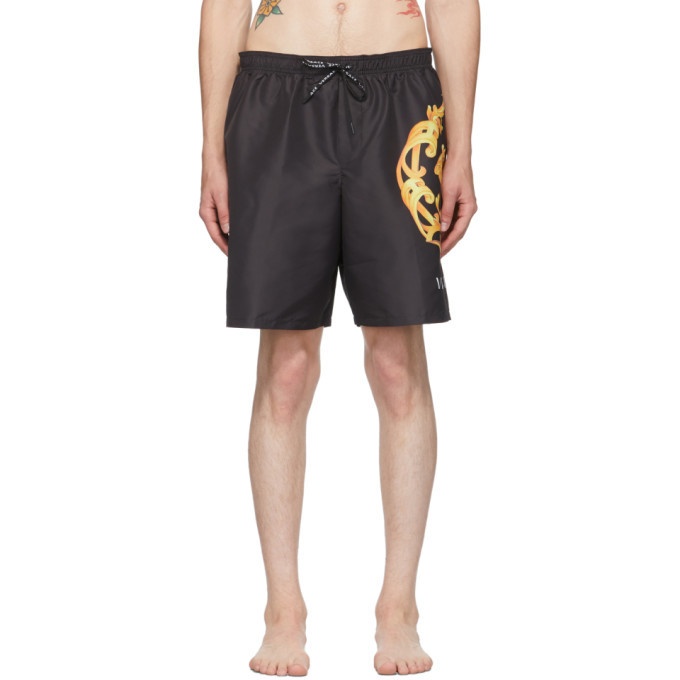Photo: Versace Underwear Black Medusa Crest Swim Shorts