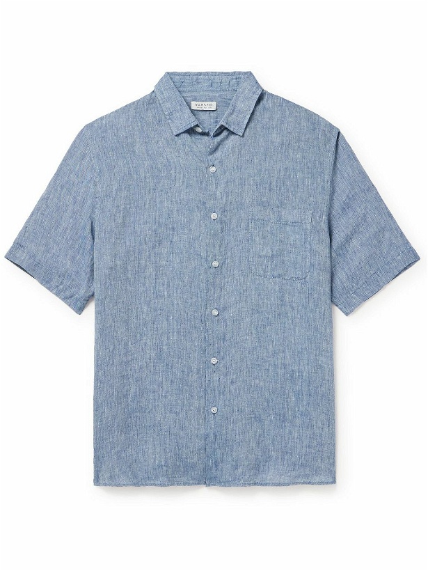 Photo: Sunspel - Melangé Linen Shirt - Blue