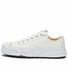 Maison MIHARA YASUHIRO Men's Hank Low Original Sole Toe Cap Canvas Sneakers in White