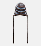 Miu Miu Striped knitted cotton hat