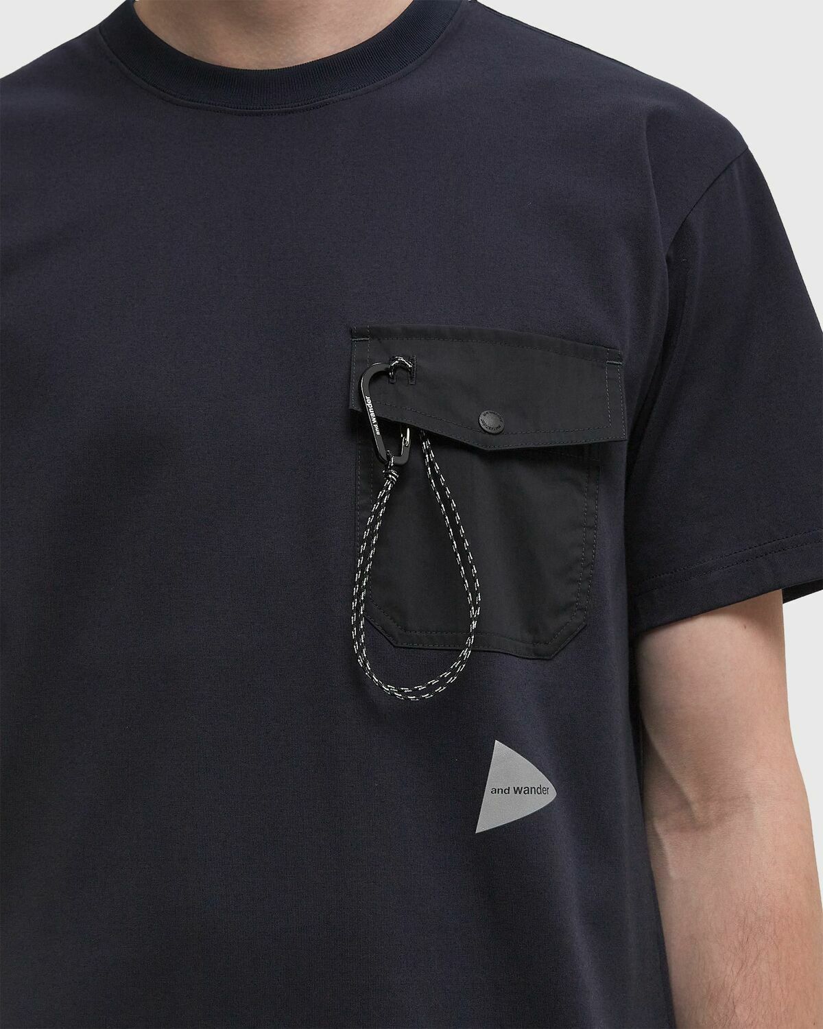 And Wander POCKET TEE Blue Mens Shortsleefe