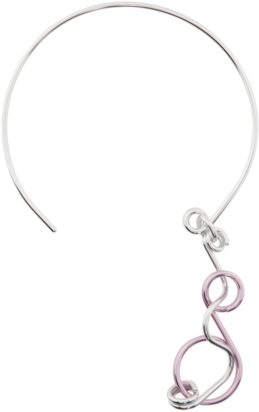 Photo: 132 5. ISSEY MIYAKE Silver & Pink Bubble Wands Necklace