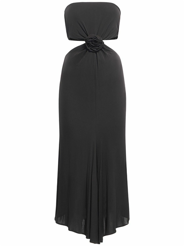 Photo: BLUMARINE - Jersey Strapless Cutout Midi Dress