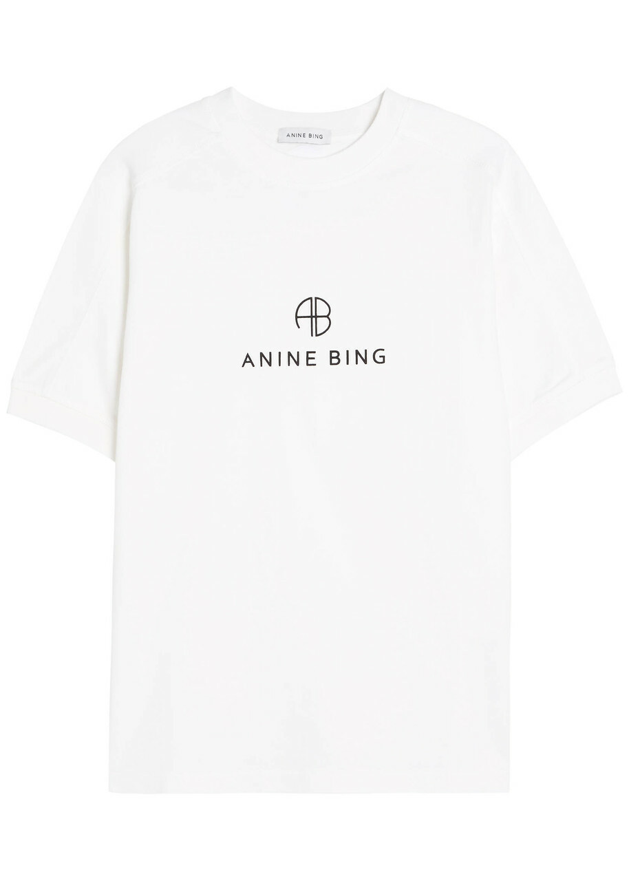 Anine Bing Jaylin Logo Cotton T-shirt White