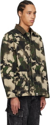 BAPE Green Map Camo Work Jacket