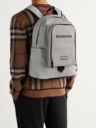 BURBERRY - Logo-Print Leather-Trimmed Canvas Backpack