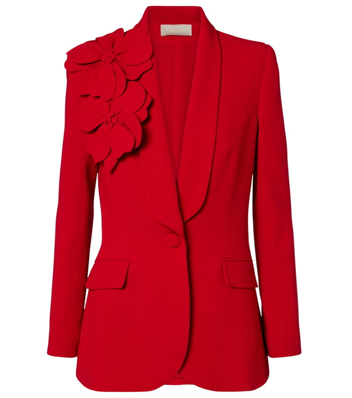 Photo: Elie Saab Floral-appliqué cady blazer
