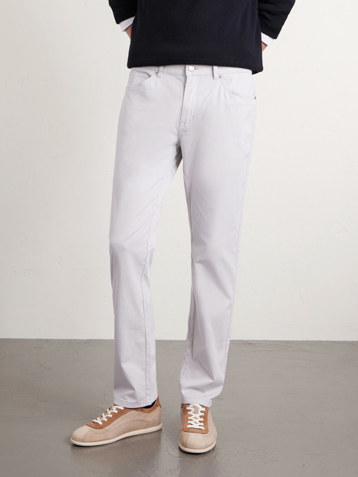 Peter Millar - Signature Straight-Leg Cotton-Blend Sateen Trousers - Gray