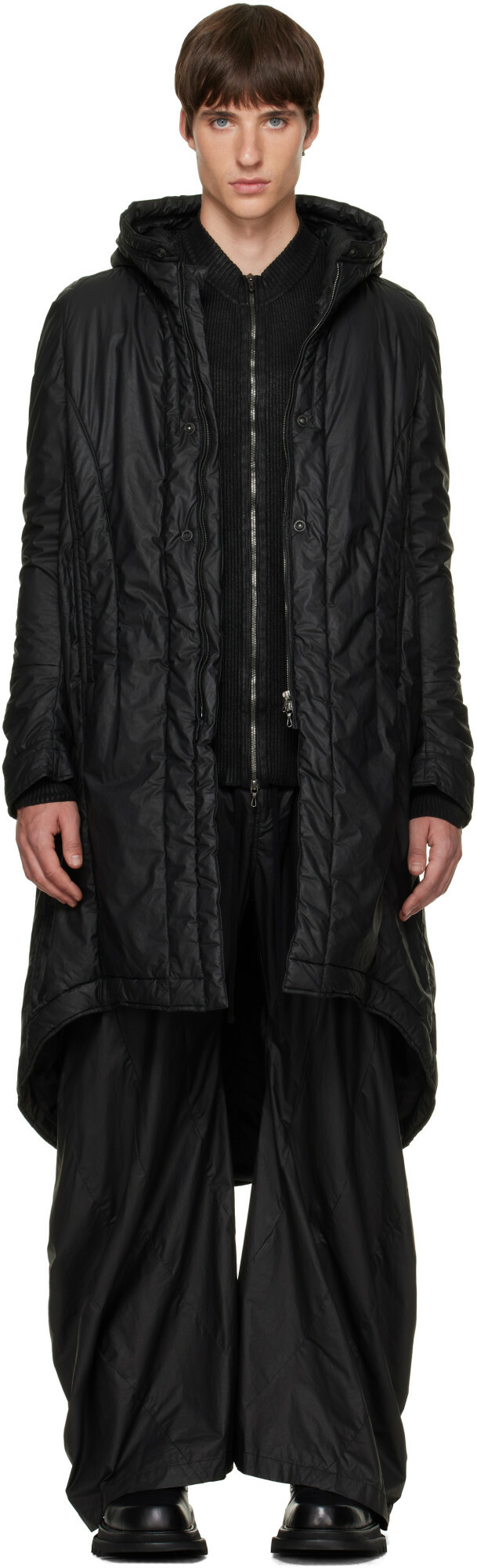 Julius Black High Neck Coat Julius