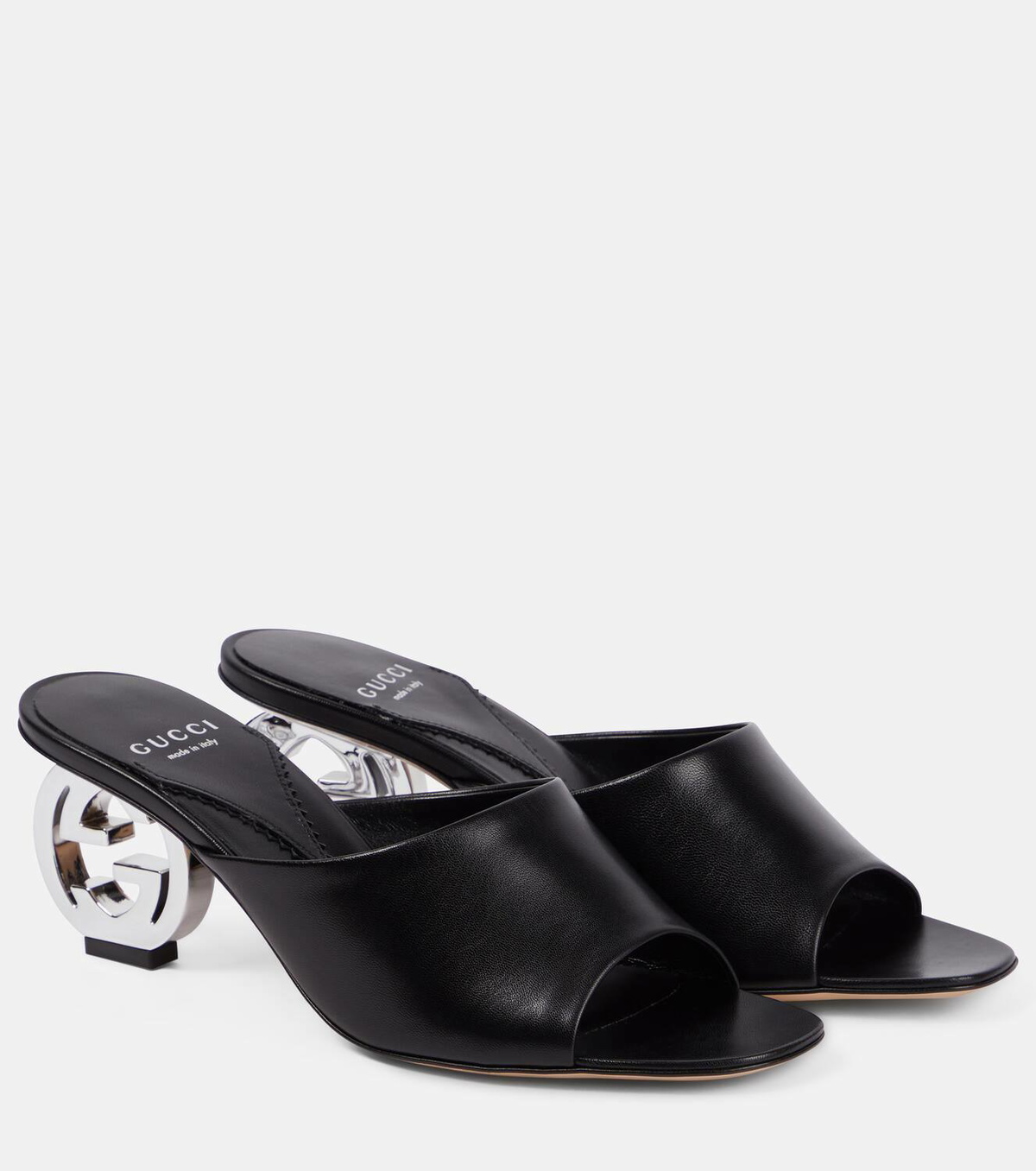関送込【GUCCI】Interlocking G レザー ミュール GUCCI Interlocking G レザー ミュール | THE OUTNET (アウトネット)