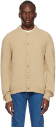 Palm Angels Beige Embroidered Cardigan