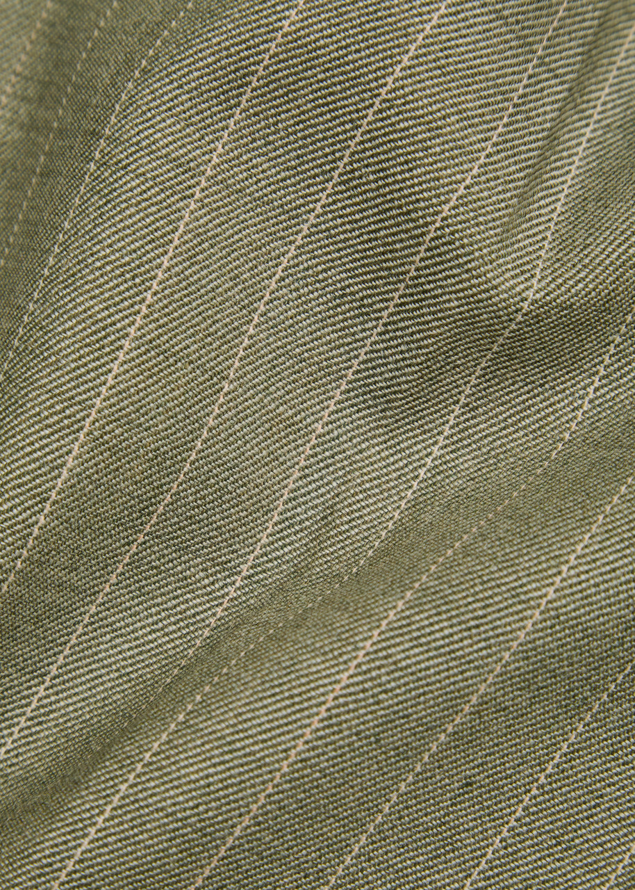 Skall Studio Thom Pinstripe Wool Trousers Grey