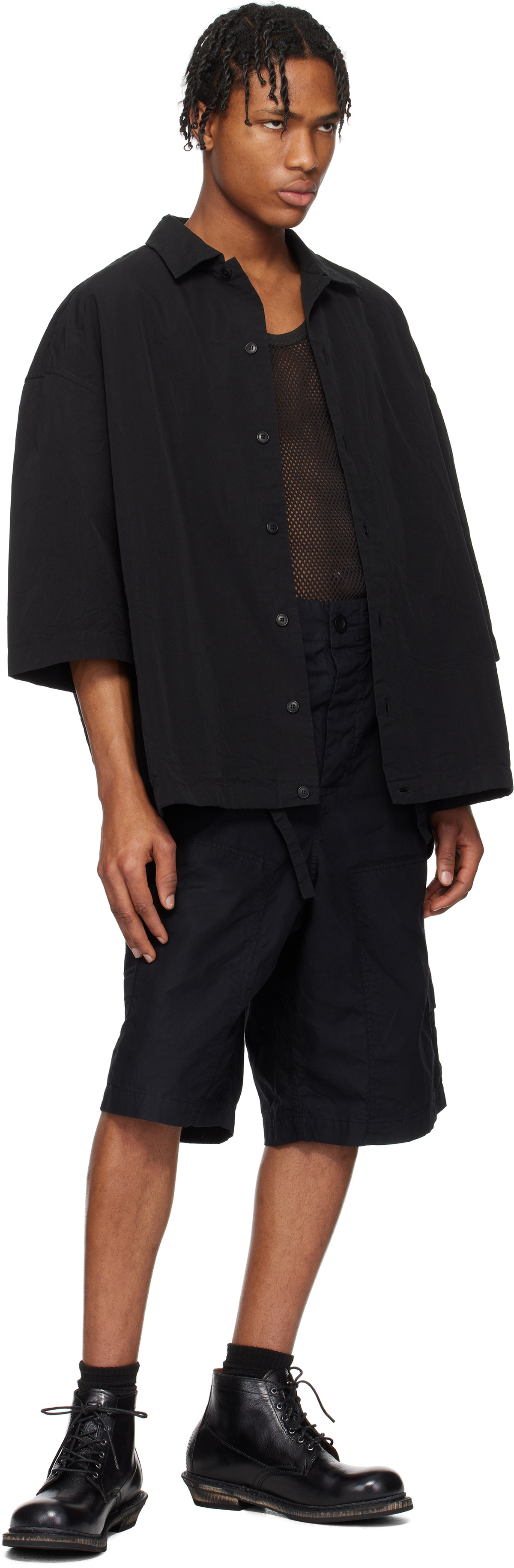 CASEY CASEY Black Mamo Cargo Shorts