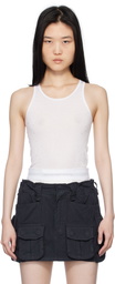 Alexander Wang White Crystal Hotfix Racer Tank Top