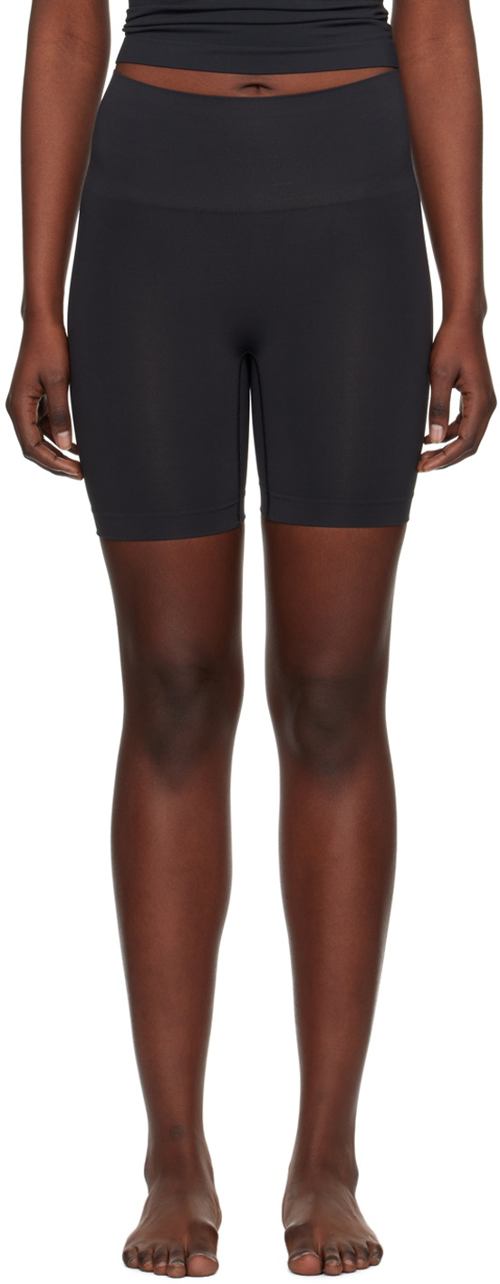 SKIMS Black Seamless Sculpt Mid Thigh Shorts SKIMS