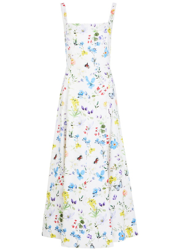 Photo: Alice + Olivia Polly Floral Linen-blend Midi Dress Multicoloured