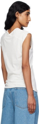 6397 White High V Tank Top