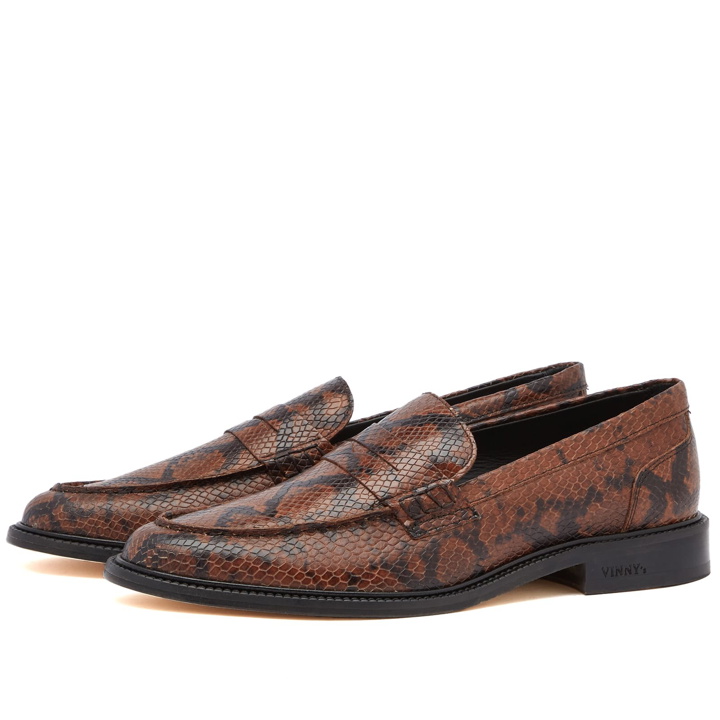 Photo: VINNYs Men's VINNY's Townee Penny Loafer in Brown Python