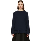 Cedric Charlier Navy Frill Sweatshirt