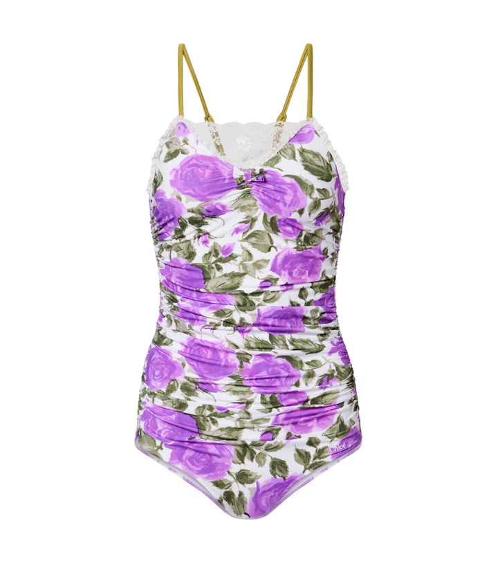 Photo: Chloé Floral ruched lace-trimmed swimsuit
