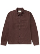 Folk - Garment-Washed Cotton-Twill Shirt Jacket - Burgundy