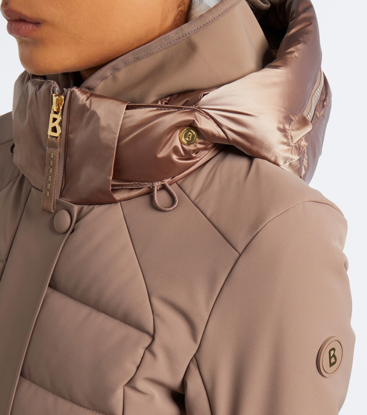 Bogner Elva belted hooded ski jacket