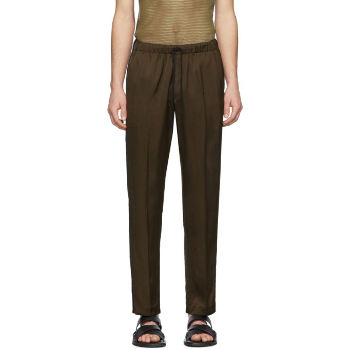 Photo: Dries Van Noten Khaki and Black Perkino Tape Trousers