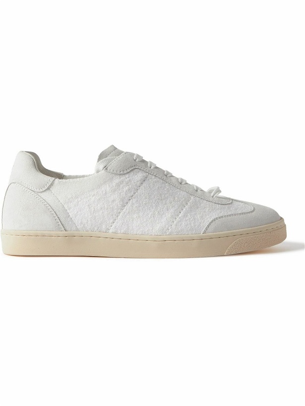 Photo: Brunello Cucinelli - Suede-Trimmed Terry Sneakers - White