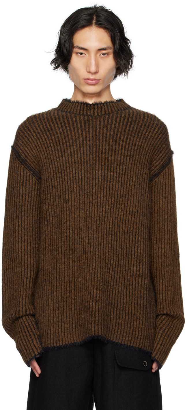 UMA WANG Brown Crewneck Sweater