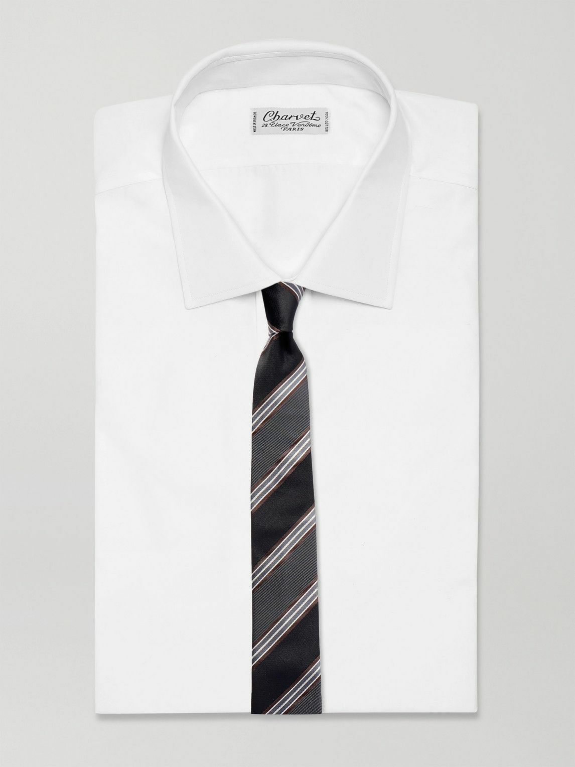 Lardini - 4cm Striped Silk-Gabardine Tie