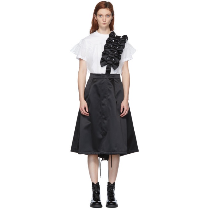 Noir Kei Ninomiya Black Bow Detail Suspender Skirt Noir Kei Ninomiya