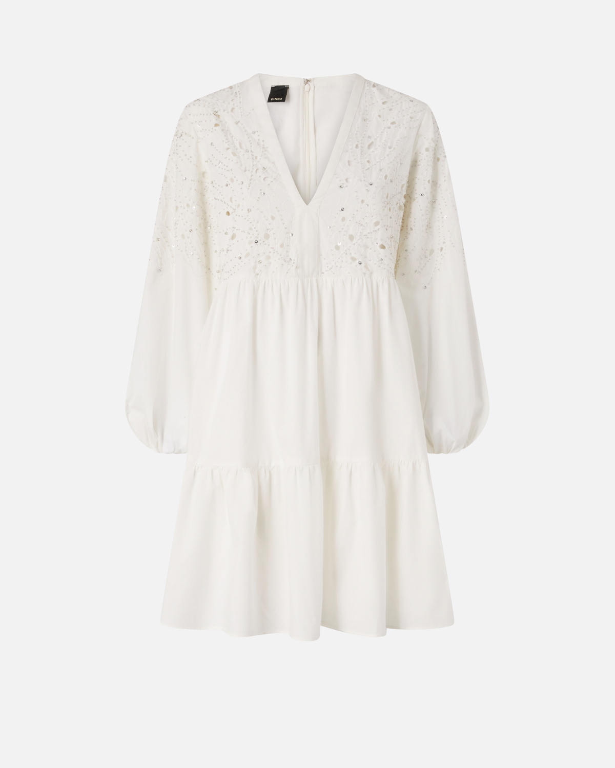 Pinko Mini Dress With Openwork And Crystals Snow White