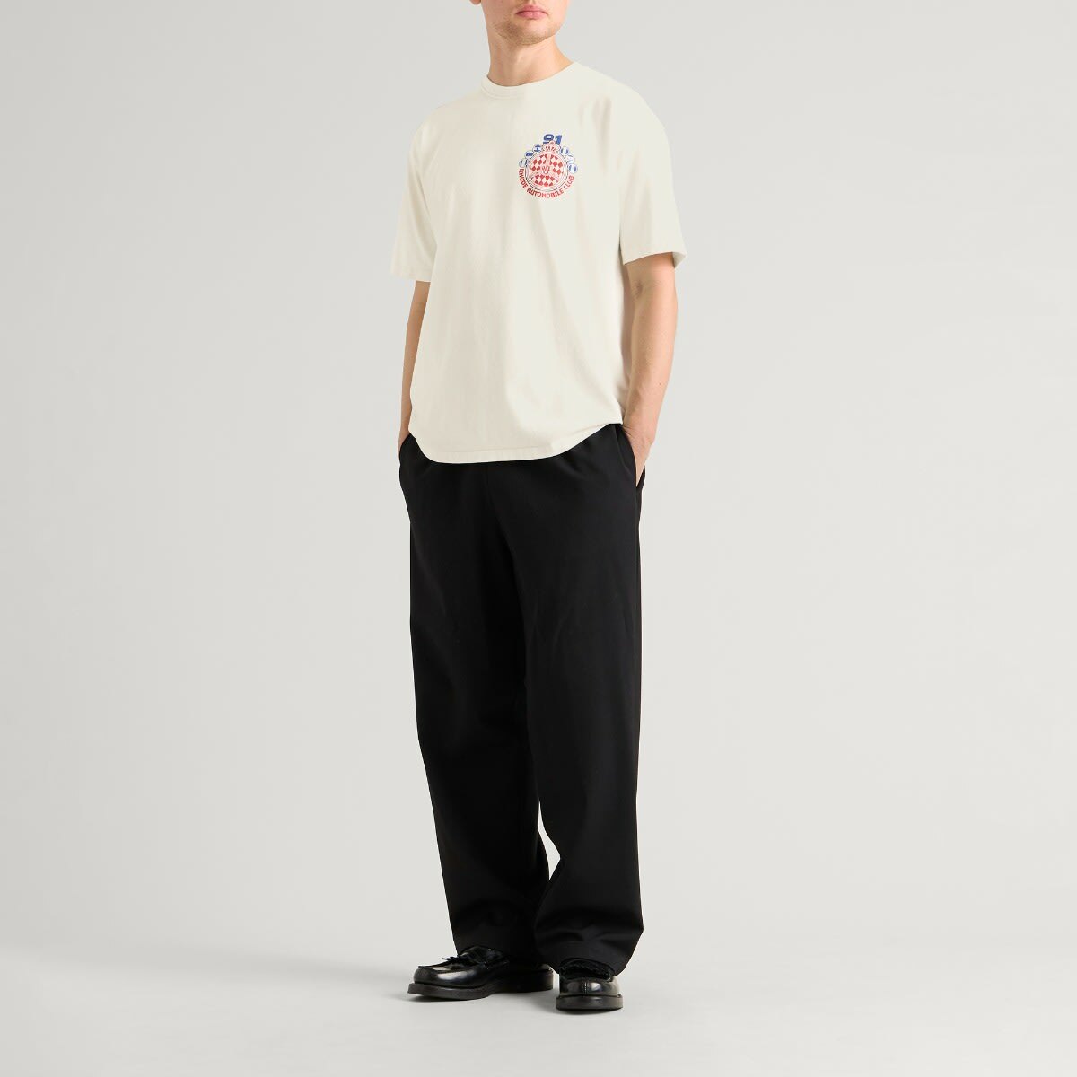 Rhude Men's Automobile Club T-Shirt in Vintage White/Red/Blue