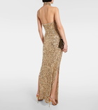 Rotate Sequined halterneck gown